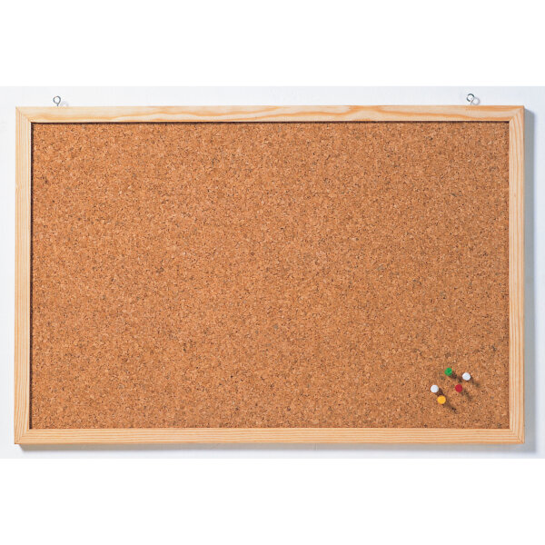 FRANKEN Pinnwand Memoboard 100 x 60 cm (B x H) Kork Material des Rahmens: Holz braun