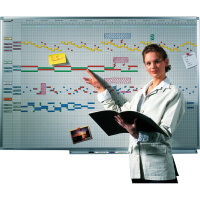 Legamaster Jahresplaner PROFESSIONAL 150 x 100 cm (B x H) 5-Tage-Woche 75 Mitarbeiter/Projekte inkl. Datumstreifenset 2 (7-404100), Boardmarker Aluminium weiß