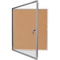 magnetoplan® Schaukasten SP Innenbereich 87 x 75 x 4 cm (B x H x T) 6 x DIN A4 mit Schloss Aluminium, eloxiert silber