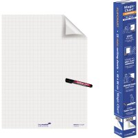 Legamaster Flipchartfolie Magic-Chart Flipchart 60 x 80 cm (B x H) 50µm selbsthaftend inkl. 1 Marker Polypropylen weiß 25 Bl./Pack.