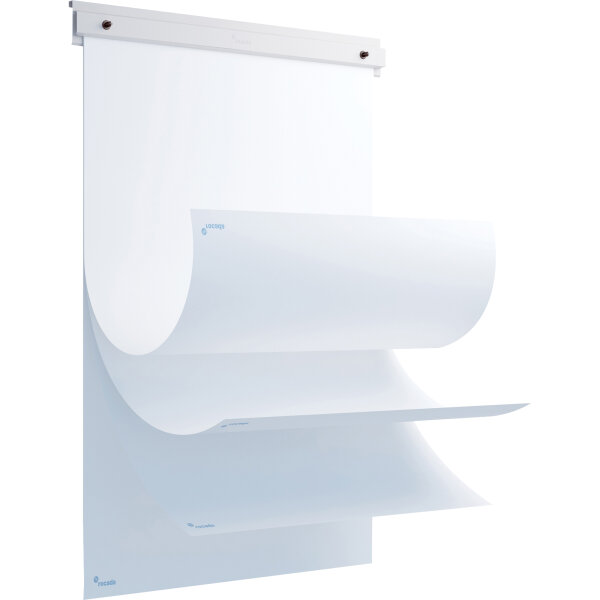 rocada Flipchartblockhalter Skin Whiteboard 63 x 6 cm (B x H) inkl. Flipchartblock blanko 20 Bl. Metall weiß
