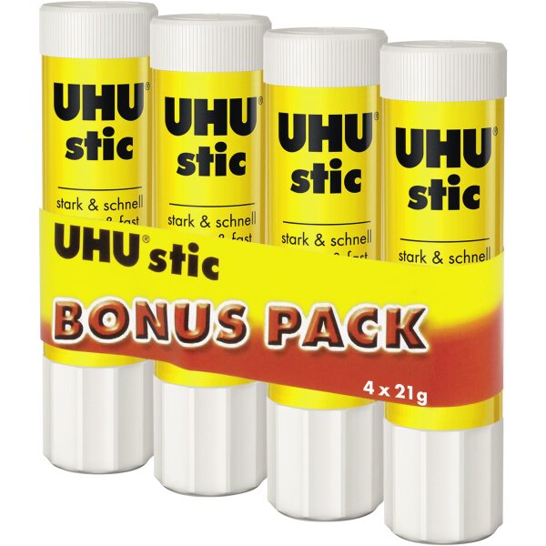 UHU® Klebestift stic nicht nachfüllbar 4 x 21 g/Pack.