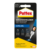 Pattex Sekundenkleber Ultra Gel Gummi, Leder, Keramik,...