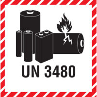 DR-Label Hinweisetikett Batterielabel 100 x 100 mm (B x...