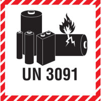 DR-Label Hinweisetikett Batterielabel 100 x 100 mm (B x...