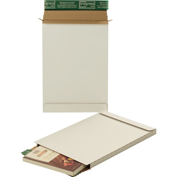 progress pack Versandkarton Briefbox PREMIUM Innenmaße: 24,5 x 1,5 x 34,5 cm (B x H x T) Außenmaße: 24,9 x 1,9 x 35,2 cm (B x H x T) Wellpappe weiß