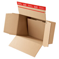 ColomPac® Versandkarton Innenmaße: 44,5 x 18-30 x 31,5 cm (B x H x T) Außenmaße: 45 x 19-31 x 32,5 cm (B x H x T) Kraftliner Wellpappe 1-wellig braun