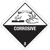 DR-Label Hinweisetikett Gefahrgutklasse 8 100 x 100 mm (B...
