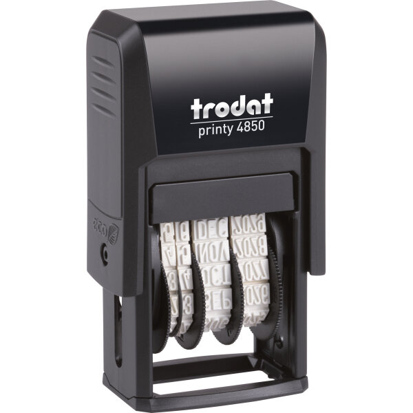 trodat® Datumstempel Printy™ 4850 23 x 12 mm (B x H) BEZAHLT 2 Druckzeilen blau/rot