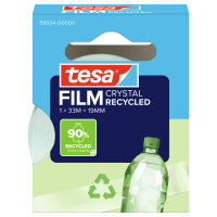tesa® Klebefilm tesafilm® CRYSTAL RECYCLED 19 mm x 33 m (B x L) einseitig klebend ohne Lösungsmittel Acrylat transparent