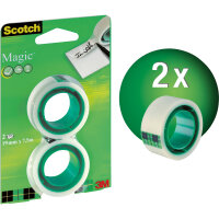 Scotch® Klebeband Magic 810 19 mm x 7,5 m (B x L) einseitig klebend Zelluloseacetat transparent 2 St./Pack.