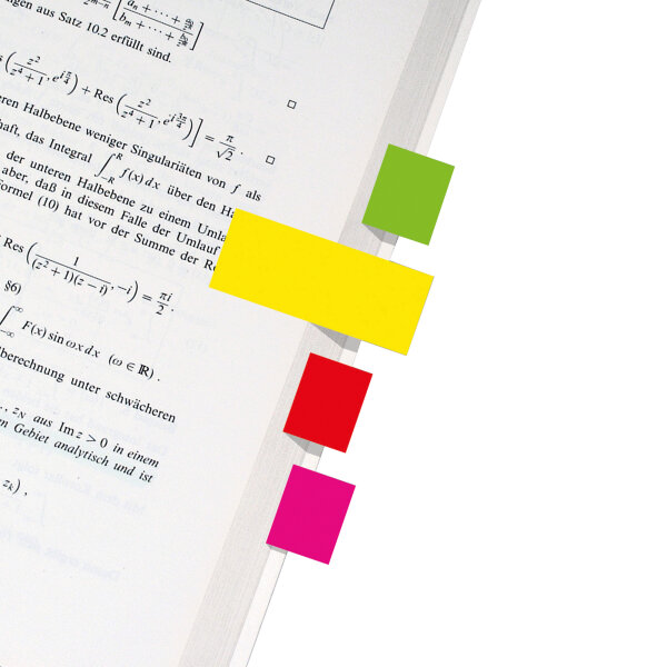 SIGEL Haftmarker Neon 50 x 12 mm (B x H) orange, gelb, rot, grün, pink 40 Bl./Block 5 Block/Pack.
