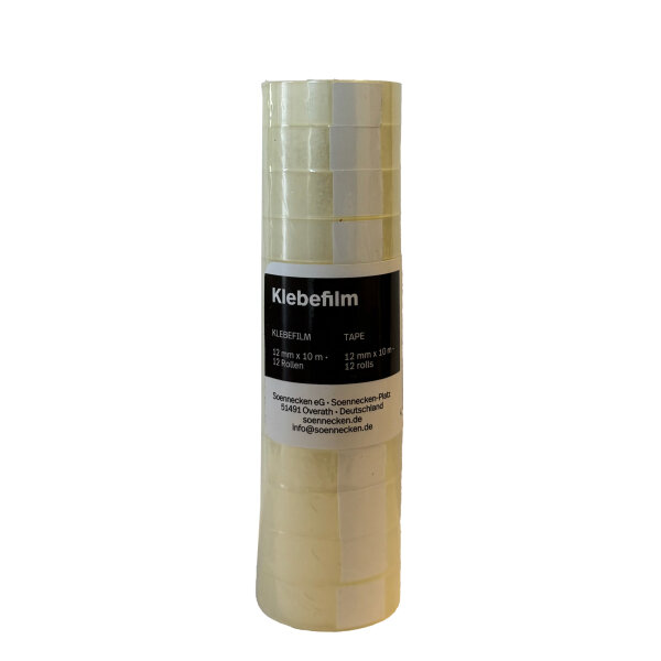 Klebefilm 12 mm x 10 m (B x L) einseitig klebend ohne Lösungsmittel Acrylat transparent 12 St./Pack.