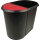 helit Papierkorb the double 27 x 34,8 x 44 cm (B x H x T) Kunststoff Farbe: schwarz Farbe des Deckels: rot 2 Sortierfächer