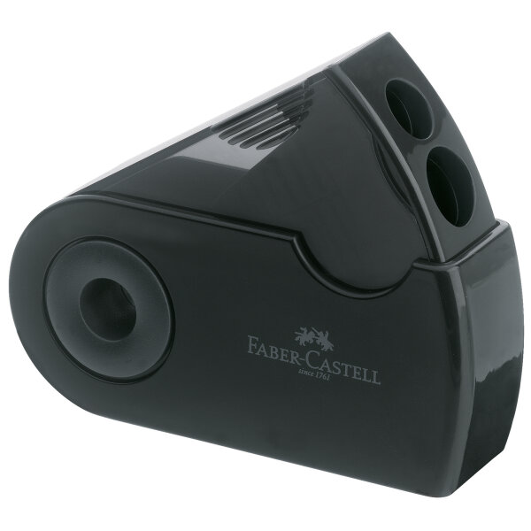 Faber-Castell Doppelspitzdose SLEEVE 8 und 11mm rechteckig Material des Spitzers: Kunststoff Material des Behälters: Kunststoff schwarz