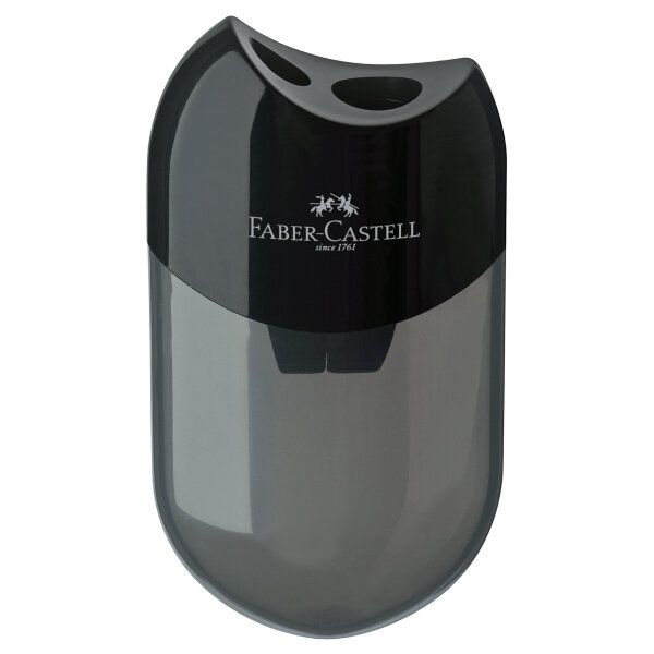 Faber-Castell Doppelspitzdose 8 und 11mm oval Material des Spitzers: Kunststoff Material des Behälters: Kunststoff schwarz