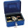 WEDO® Geldkassette 20 x 9 x 16 cm (B x H x T) 1 Fach für Banknoten 5 Fächer für Hartgeld mit Schloss Stahl blau