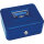 WEDO® Geldkassette 20 x 9 x 16 cm (B x H x T) 1 Fach für Banknoten 5 Fächer für Hartgeld mit Schloss Stahl blau