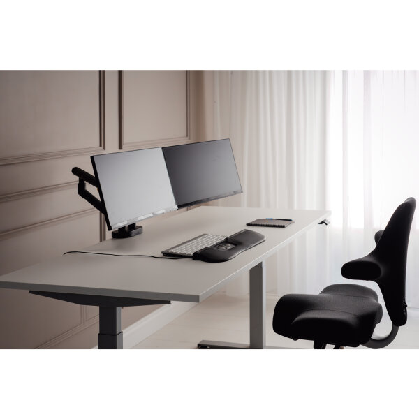 BakkerElkhuizen Monitorschwenkarm BE Flexible Dual 2 x 2-10kg Aluminium/Stahl/Kunststoff schwarz