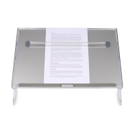 BakkerElkhuizen Konzepthalter FlexDesk 640 ComfortRead DIN A3 höhenverstellbar ohne Neigungsverstellung mit verstellbarem Zeilenzeiger Acryl transparent/hellgrau