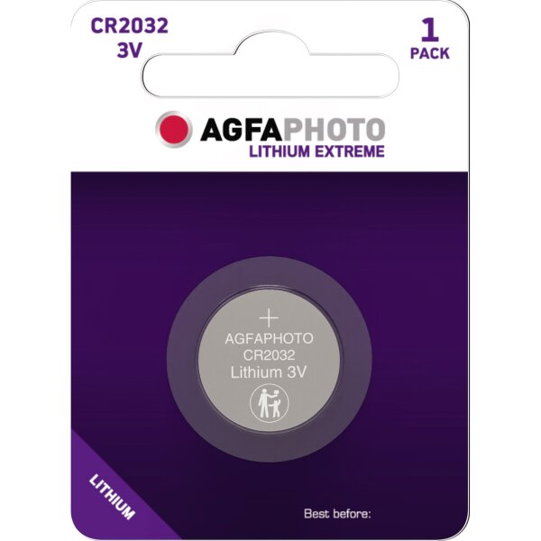 AgfaPhoto Knopfzelle CR2032 Lithium 3V