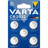Varta Knopfzelle CR2032 Lithium 230 mAh 3V 5 St./Pack.