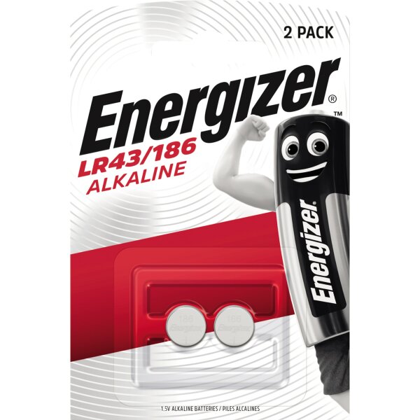 Energizer® Knopfzelle 186/LR43 Alkaline 130 mAh 1,5V 2 St./Pack.