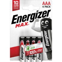 Energizer® Batterie Max® AAA/Micro LR03 Alkaline 1.200 mAh 1,5V 4 St./Pack.