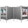 magnetoplan® Präsentationswand mobil SET 2 518,5 x 180 x 4 cm (B x H x T) inkl. 5 Vierkantsäulen grau