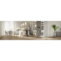 Hailo Stehleiter K75 ComfortLine 2,69m Stahl weiß