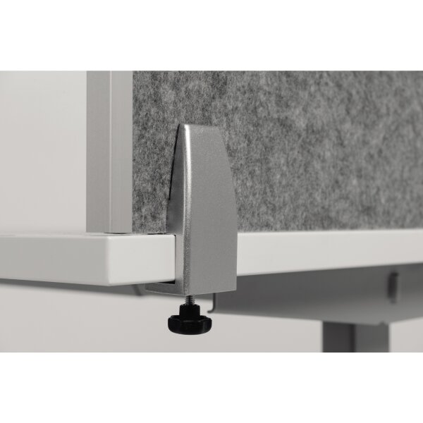 BakkerElkhuizen Tischtrennwand BE Safety Screens Back Panel 160 x 60 cm (B x H) 1cm Schallabsorberklasse: B schwer entflammbar 1,7kg PET, 100 % recycelt grau