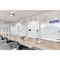 magnetoplan® Hygiene- und Niesschutz Kassenbereich, Thekenbereich, Empfangsthresen, Rezeptionen 83 x 92,5 x 62 cm (B x H x T) Acrylglas transparent