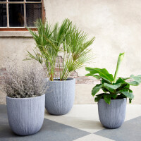 KAEMINGK Blumentopf Lennox 31 x 31,5 cm, 37 x 37,5 cm, 44 x 44,5 cm (Ø x H) 20, 40, 70l Kunststoff, 100 % recycelt grau
