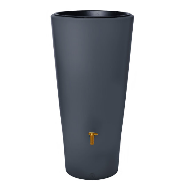 4rain Regentonne VASO 2in1 58 x 120 x 58 cm (B x H x T) 220l Polyethylen, 100 % recycelt graphit