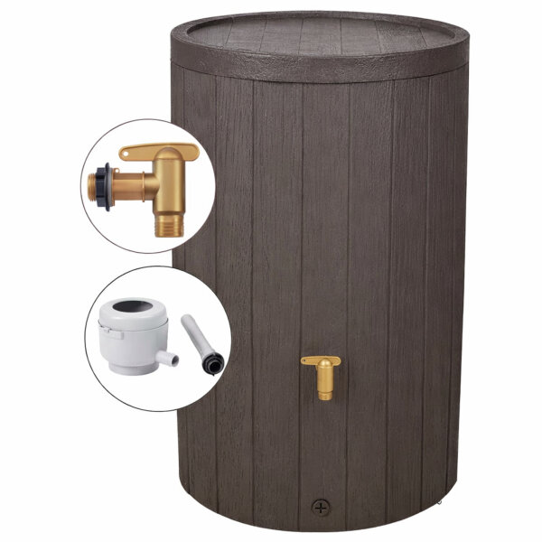 4rain Regentonne MADERA 57 x 93 x 57 cm (B x H x T) 220l Polyethylen, 100 % recycelt braun