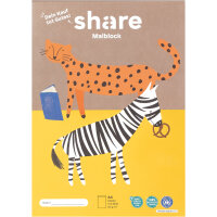 share Malblock DIN A4 80g/m² Leopard, Zebra 100 Bl.