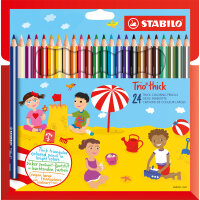 STABILO® Buntstift Trio® dick farbig sortiert 24...