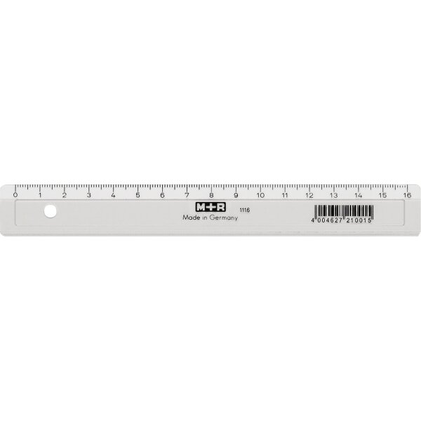 M+R Lineal 16cm Kunststoff glasklar