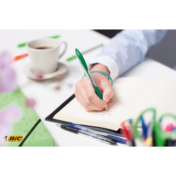 BIC® Kugelschreiber ATLANTIS® Classic 0,4mm schwarz Mine auswechselbar dokumentenecht Schaftfarbe: transparent 36 St./Pack.