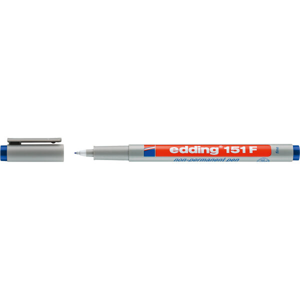 edding Folienstift 151 F 0,6mm blau nicht dokumentenecht