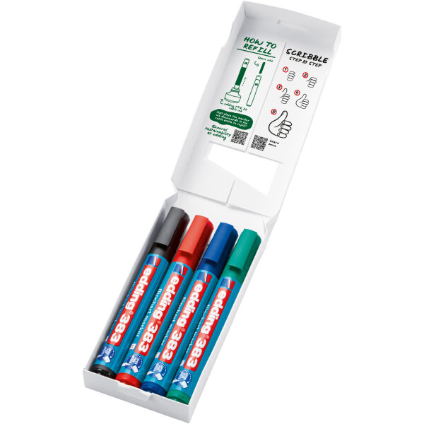 edding Flipchartmarker 383 1-5mm farbig sortiert 4 St./Pack.