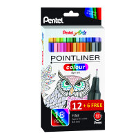 Pentel Fineliner Pointliner Colour Dye Ink 0,4mm farbig...
