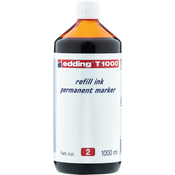 edding Nachfülltinte Marker T1000 Flasche rot 1.000ml