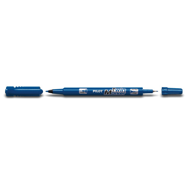PILOT Permanentmarker Twin Marker 0,4 und 0,8mm blau