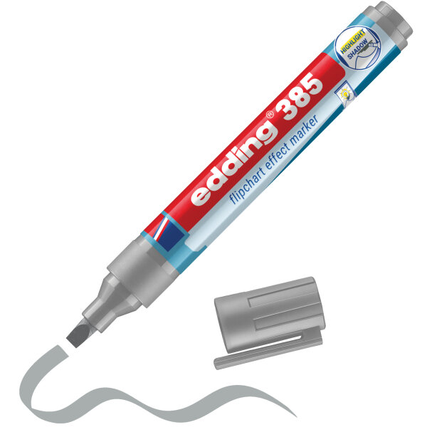 edding Flipchartmarker 385 effect 1-5mm silbergrau