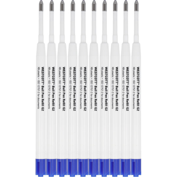 Westcott Großraummine 0,7mm XB blau ISO 12757-2 dokumentenecht 10 St./Pack.