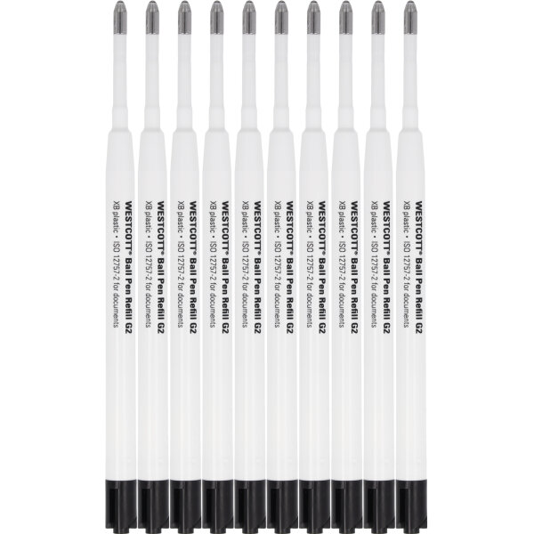 Westcott Großraummine 0,7mm XB schwarz ISO 12757-2 dokumentenecht 10 St./Pack.
