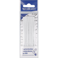 Westcott Kugelschreibermine 0,5mm blau X20 dokumentenecht...