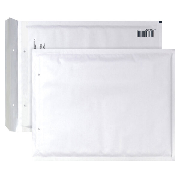 AIRPRO Luftpolstertasche W/19 mit Haftklebung, Lochung für Klammer Kraftpapier weiß 50 St./Pack.