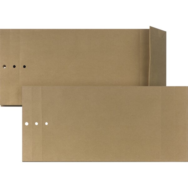BONG Musterbeutel M50 140 x 305 x 50 mm (B x H x T) mit Lochung für Klammer Kraftpapier braun 250 St./Pack.